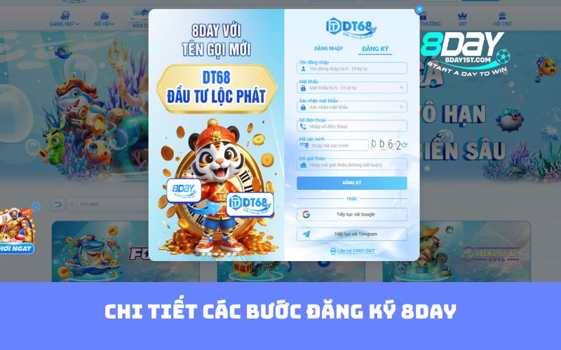 Chi tiết các bước đăng ký 8DAY